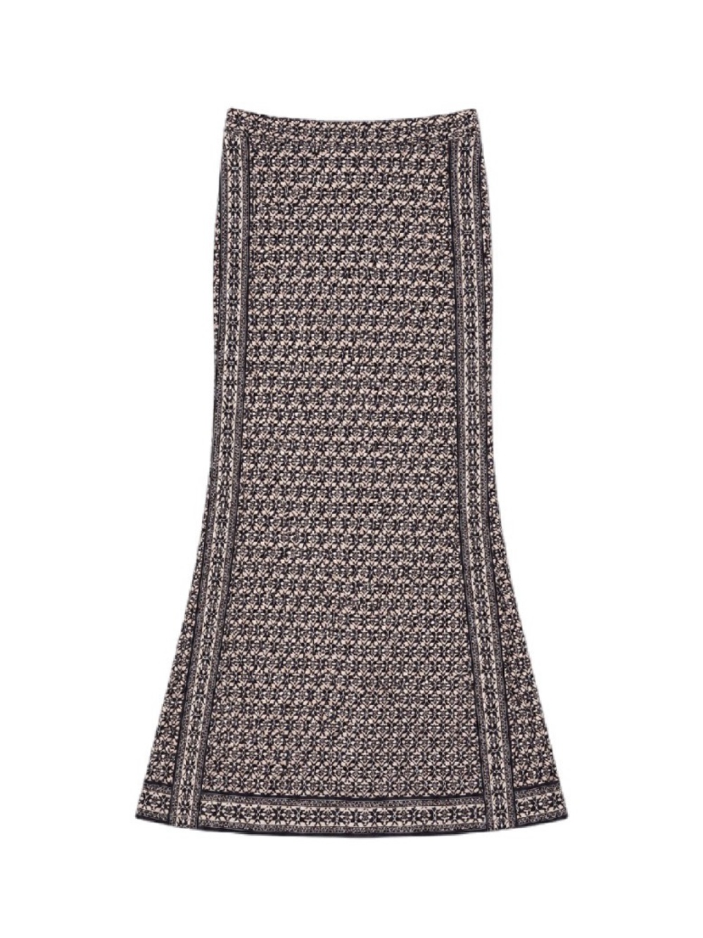 BCBG Black and White Printed Maxi Skirt